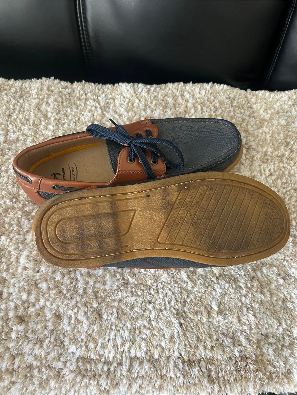 Phattfarm Two-Tone Brown & Navy Boat Shoes